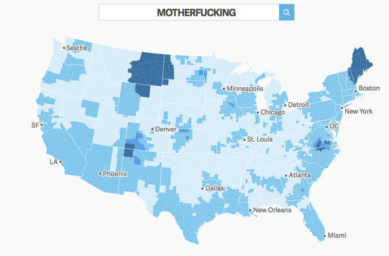 Illustration for article titled Find out Americans’ favorite swear words with this interactive map